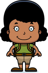Cartoon Hiker Girl Smiling