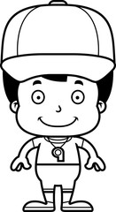 Cartoon Smiling Coach Boy