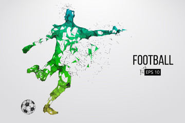 silhouette of a football player from particles © matrosovv