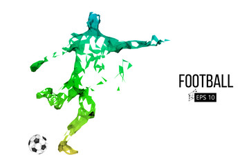 silhouette of a football player from particles