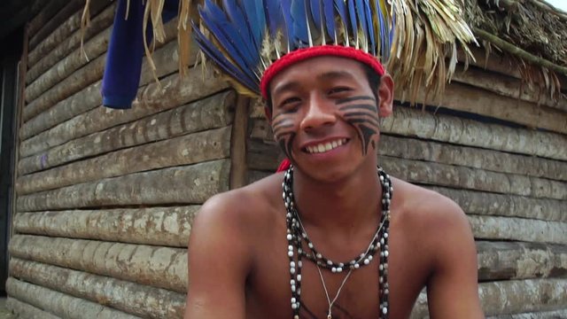 Native Brazilian Man (Indio) a Indigenous Tribe in Brazil