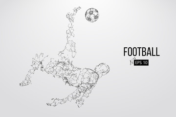 silhouette of a football player from particles