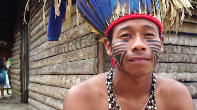 Native Brazilian Man (Indio) a Indigenous Tribe in Brazil