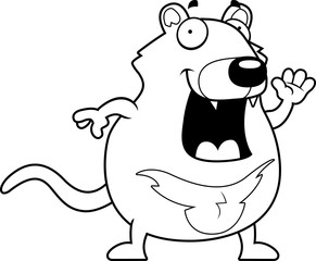 Cartoon Tasmanian Devil Waving