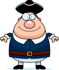 Happy Cartoon Colonial Man
