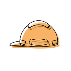 safety helmet icon over white background vector illustration