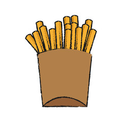 french fries fast food icon image vector illustration design