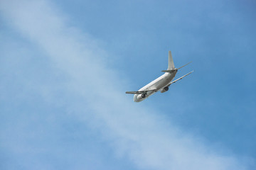 Fototapeta na wymiar 大空を飛ぶ旅客機