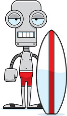 Cartoon Bored Surfer Robot