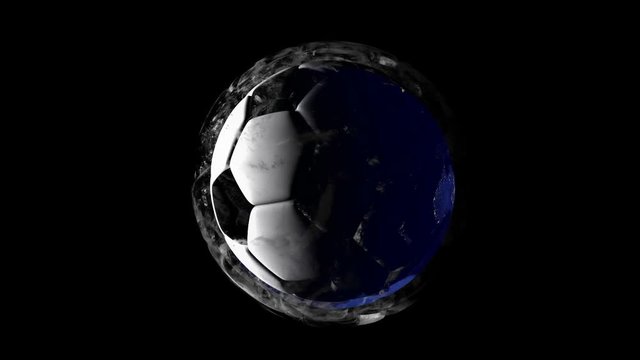 Planet Earth in the form of a ball in space, maps and textures provided by NASA, video loop alpha channel