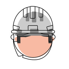man with safety helmet icon over white background colorful design vector illustration