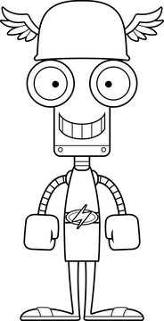 Cartoon Smiling Hermes Robot