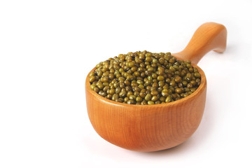 Indian Mung gram with Wooden Scoop