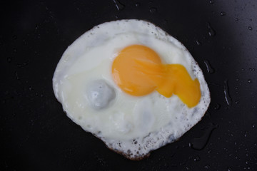 fried egg on the pan