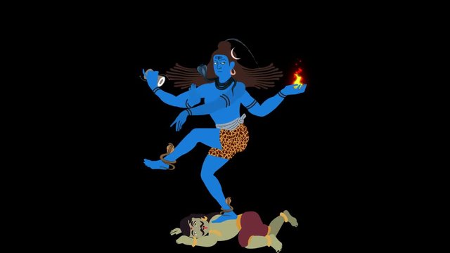 Lord Shiva the Destroyer Crashing Apasmara in Alpha Channel