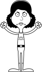 Cartoon Angry Superhero Woman