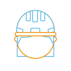 woman with safety helmet icon over white background colorful design vector illustration