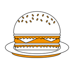 hamburger fast food icon image vector illustration design