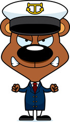 Cartoon Angry Boat Captain Bear