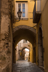 Alleys and arches in the historic center of Benevento
