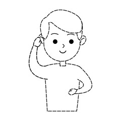 happy boy cartoon icon image vector illustration design