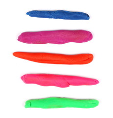 Set of colorful plasticine isolated on white background