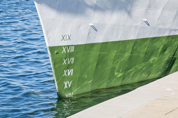 Waterline on a hull boat.