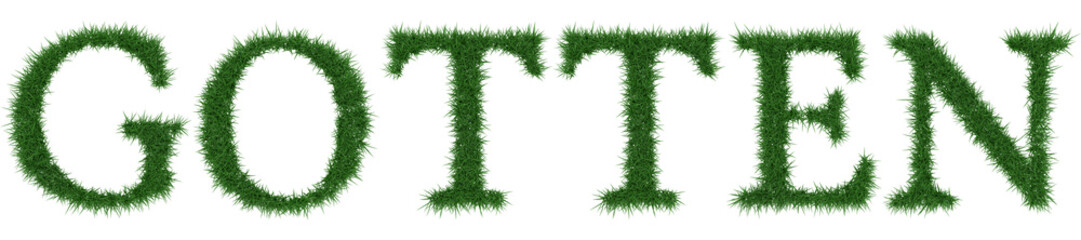 Gotten - 3D rendering fresh Grass letters isolated on whhite background.