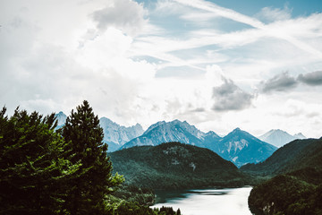 Naklejka na ściany i meble Alpsee Mountain Lake Landscape