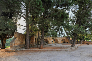 Chapel courtyard in Crete Island