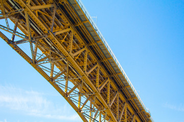 Photo of view from underneath Iron Worker's Memorial Bridge in Vancouver, BC