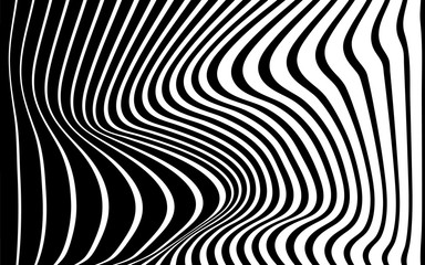 optical art abstract background wave design black and white