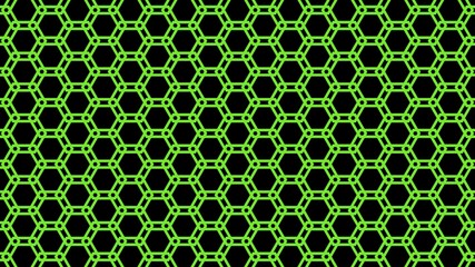 Green grid on black background. Geometric seamless pattern. Fractal graphics