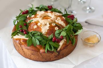 Traditional ukrainian wedding bread