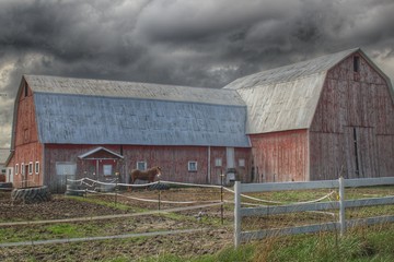 0080 - Sandusky Horse Barn Against Fall Skies (0080-BAR-042717-0345A)