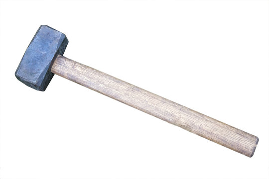 Large hammer - sledge hammer isolated on white background