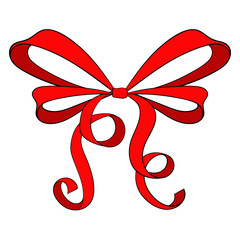 Red ribbon bow