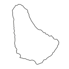 Barbados map of black contour curves of vector illustration
