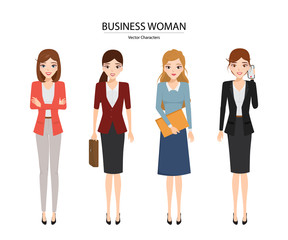 Fototapeta premium Business woman character in office style. 
