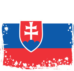 Fototapeta premium Abstract Slovakia Flag, Slovak Colors (Vector Art)
