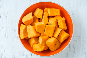 pumpkin cut into pieces