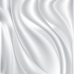 White silk fabric. Textile background. Stock vector illustration.