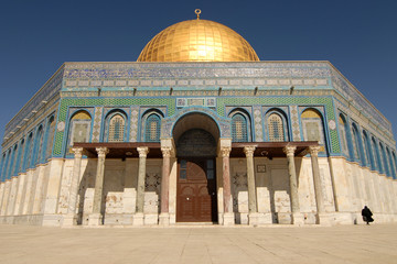 Symmetric view of the Dome of the Rock Dome of the Rock situated on Temple Mount or Haram al-Sharif in Jerusalem, Israel