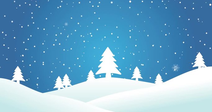 Animierte Winterlandschaft Blau