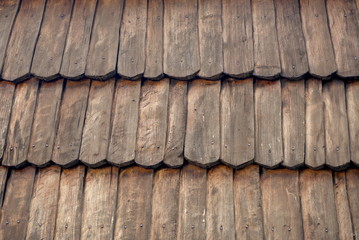 Old Wooden Shingles On The Wall