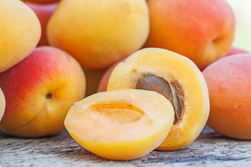 Apricot. Peach. Ripe, tasty and healthy fruit. For your design.