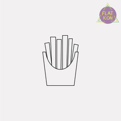 French fries line icon