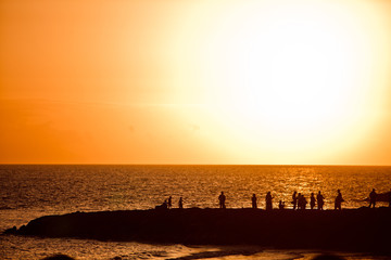 Solar sunset silhouettes