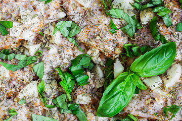 Marinated raw chicken texture