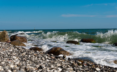 flintstone pebbles at beach